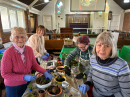 The first step was adding potting compost to the bowls.