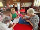 Then on to the next table where Jennifer was busily making lace.