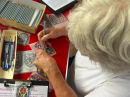 Mike brought along two of his hobbies, this one is painting with watercolour pencils.